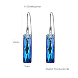 Rectangular geometric crystal earrings - WOMONA.COM