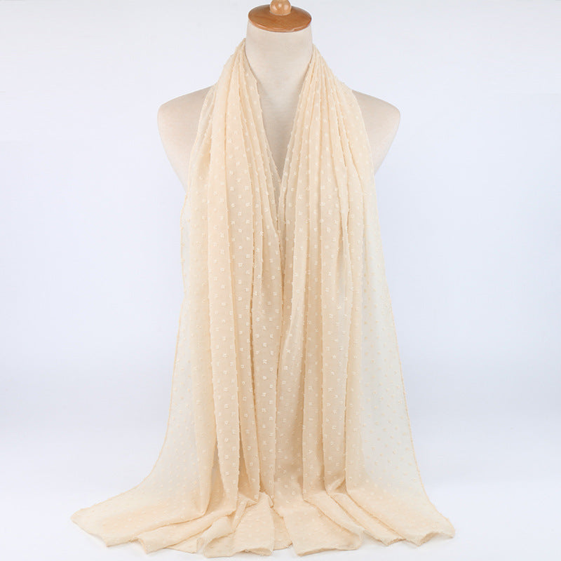 Chiffon folk style ball scarf - WOMONA.COM