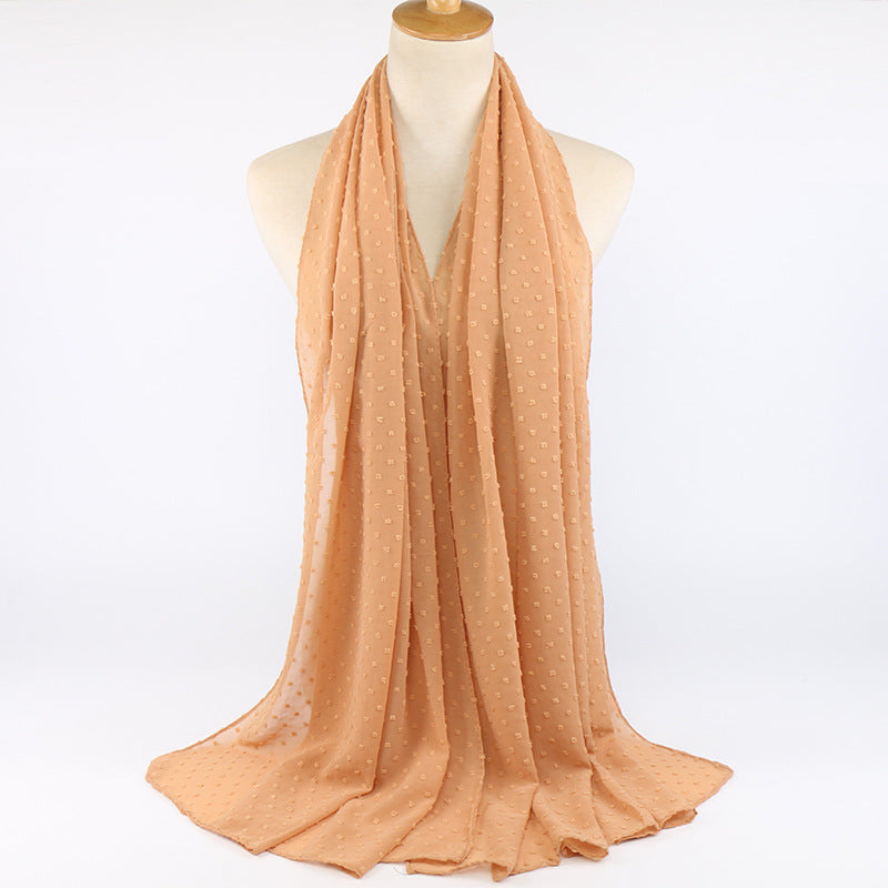 Chiffon folk style ball scarf - WOMONA.COM