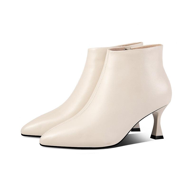 Cowhide Ankle Boots - WOMONA.COM
