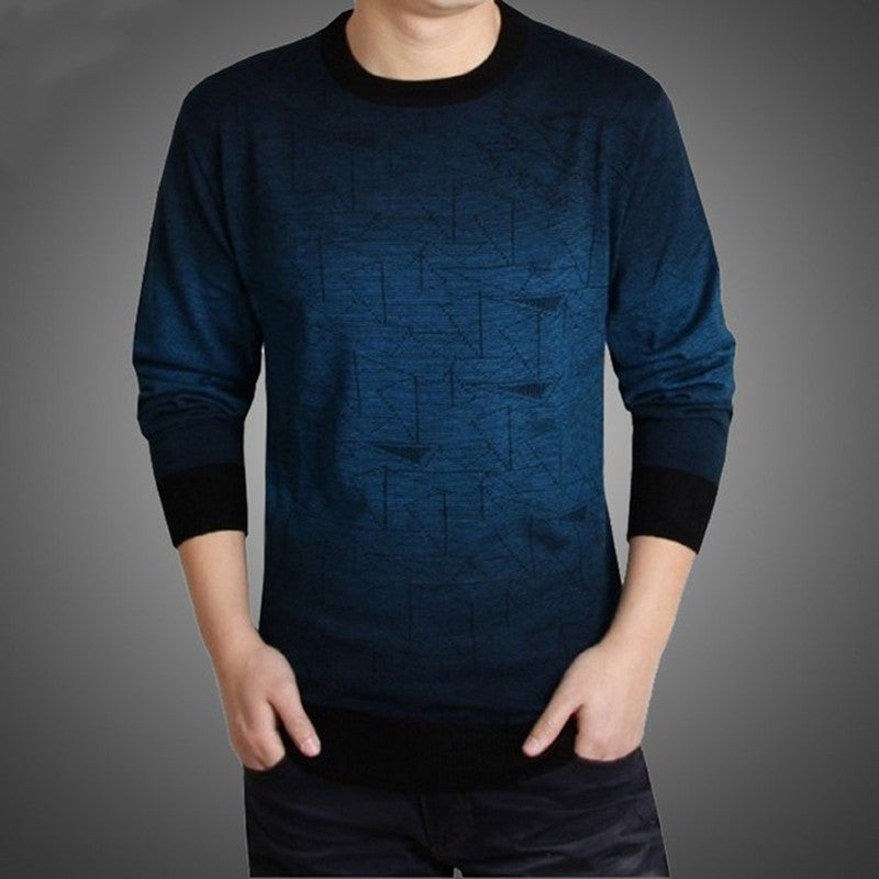 Long sleeve t-shirt middle-aged men - WOMONA.COM