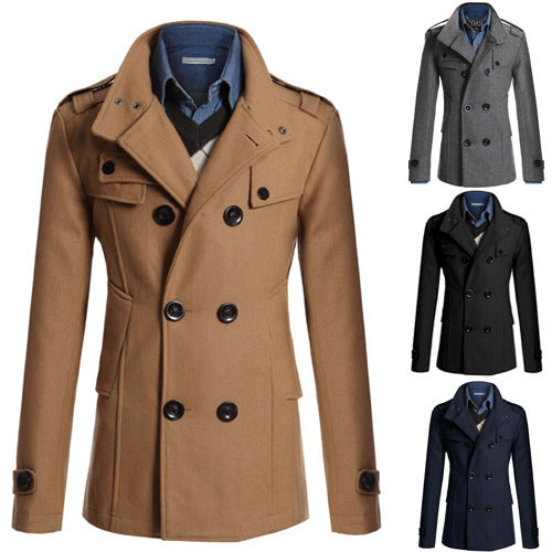 woolen trench coat Men's - WOMONA.COM