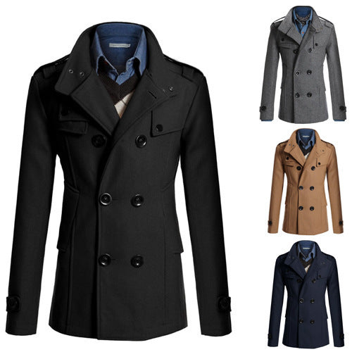 woolen trench coat Men's - WOMONA.COM