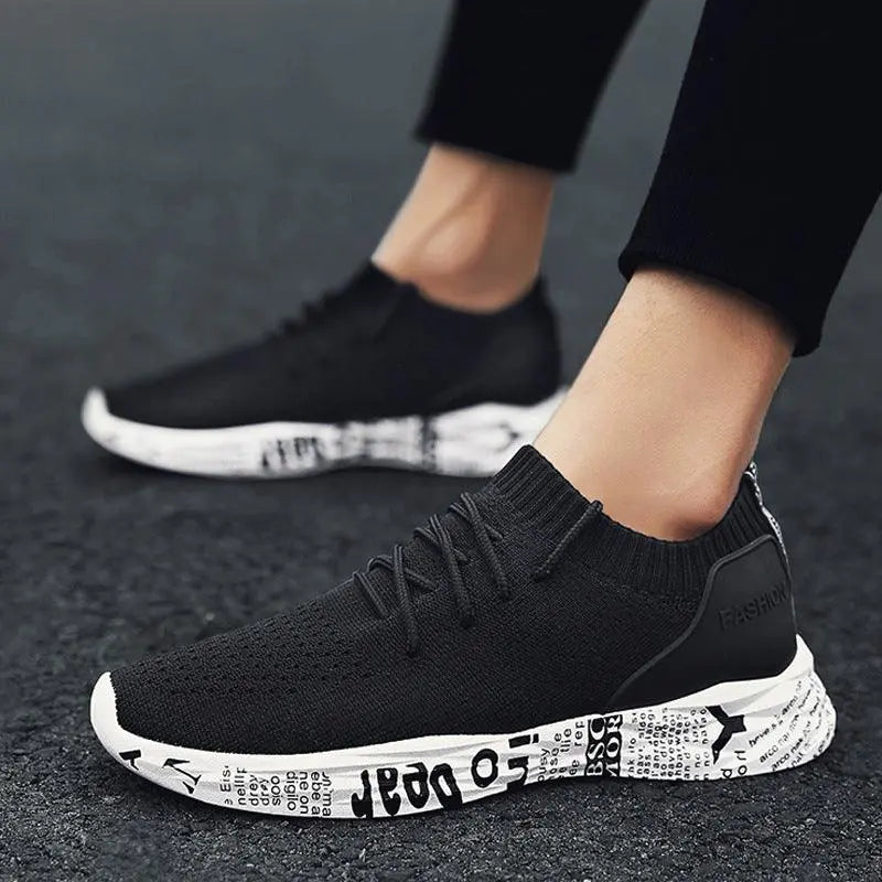 Men's Breathable Sneakers with Gold-Tone Accents