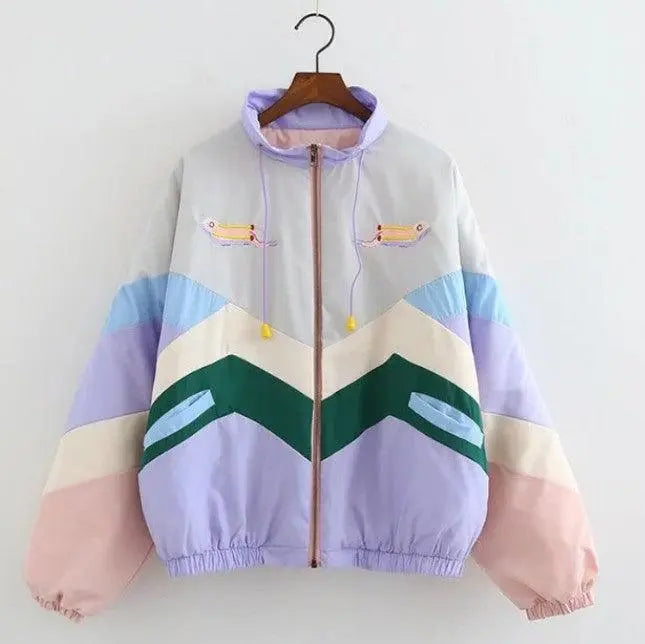 Colorblocked cotton coat - WOMONA.COM