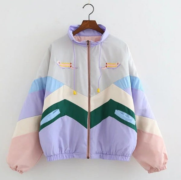 Colorblocked cotton coat - WOMONA.COM