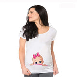 Plus Size Short Sleeve Maternity T-Shirt - WOMONA.COM