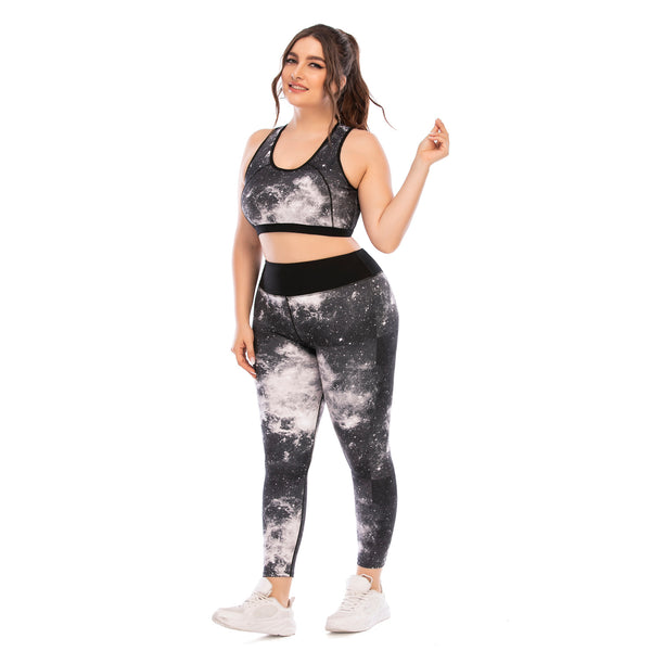 Workout Clothes Suit Plus Size Sports Bra - WOMONA.COM