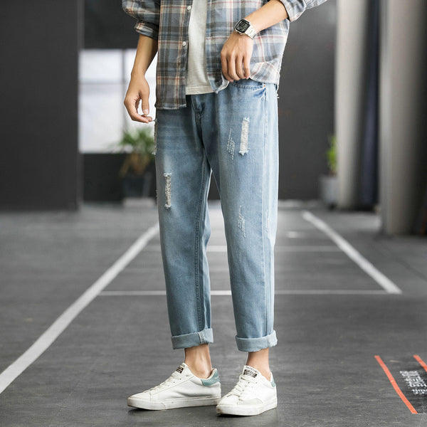 Cropped ripped jeans - WOMONA.COM