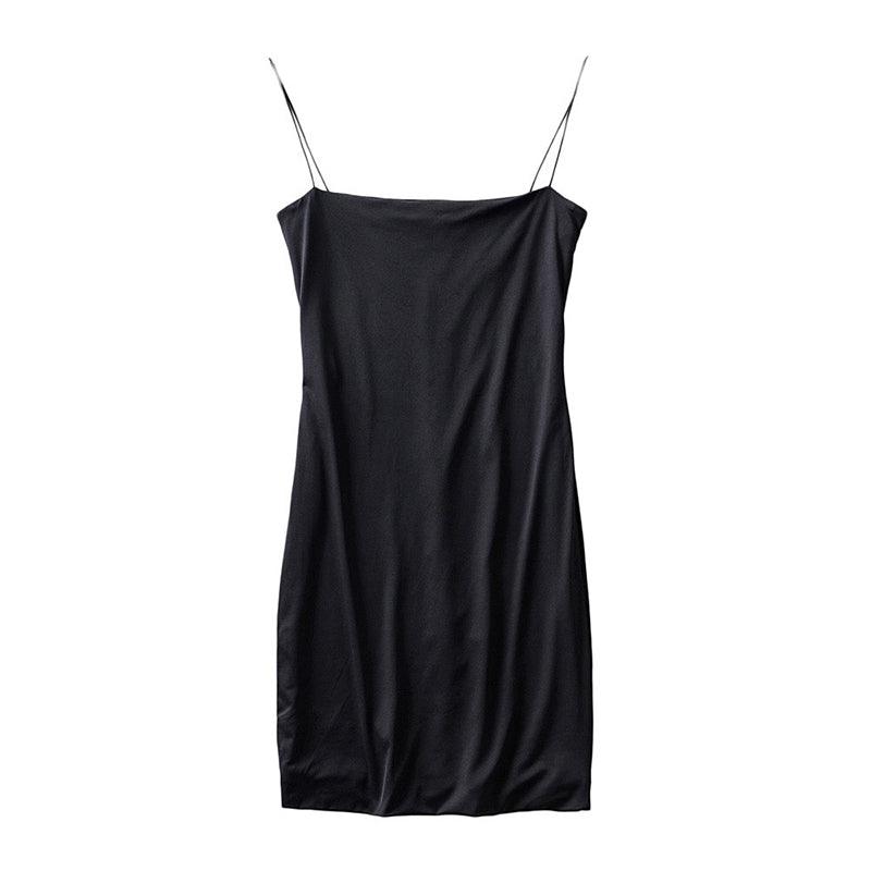 Straps Pleated Slim Bag Hip Dress - WOMONA.COM