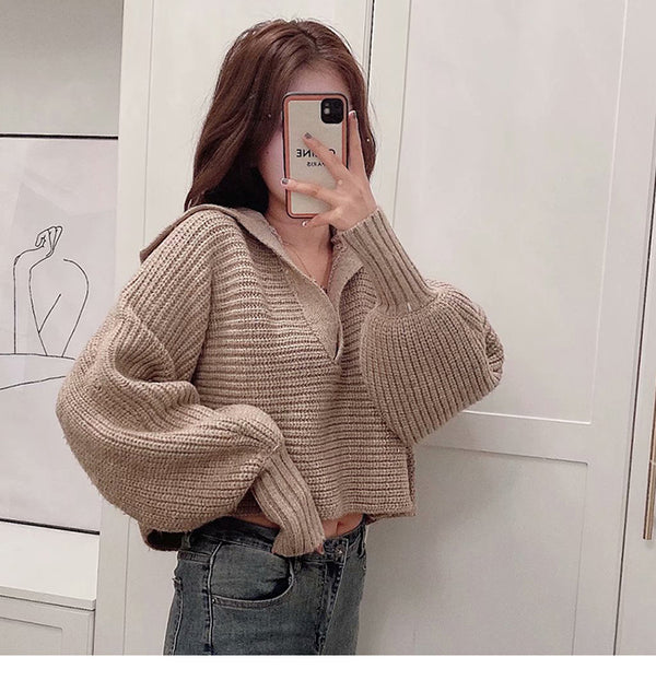 Simple And Fashionable Sweater - WOMONA.COM