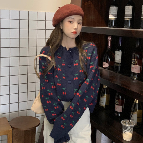 Cherry Jacquard Jacket - WOMONA.COM