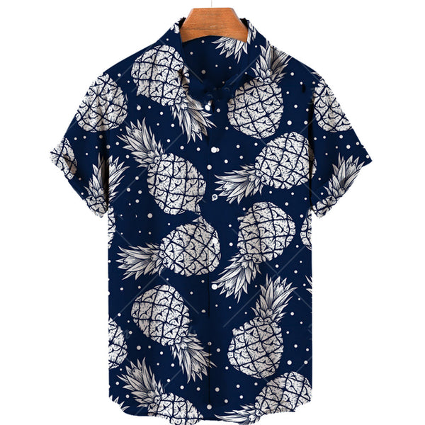 Summer Casual Fruit Print Hawaiian Shirt For Men - WOMONA.COM