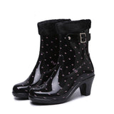 Fashion Buckle Rain Boots - WOMONA.COM