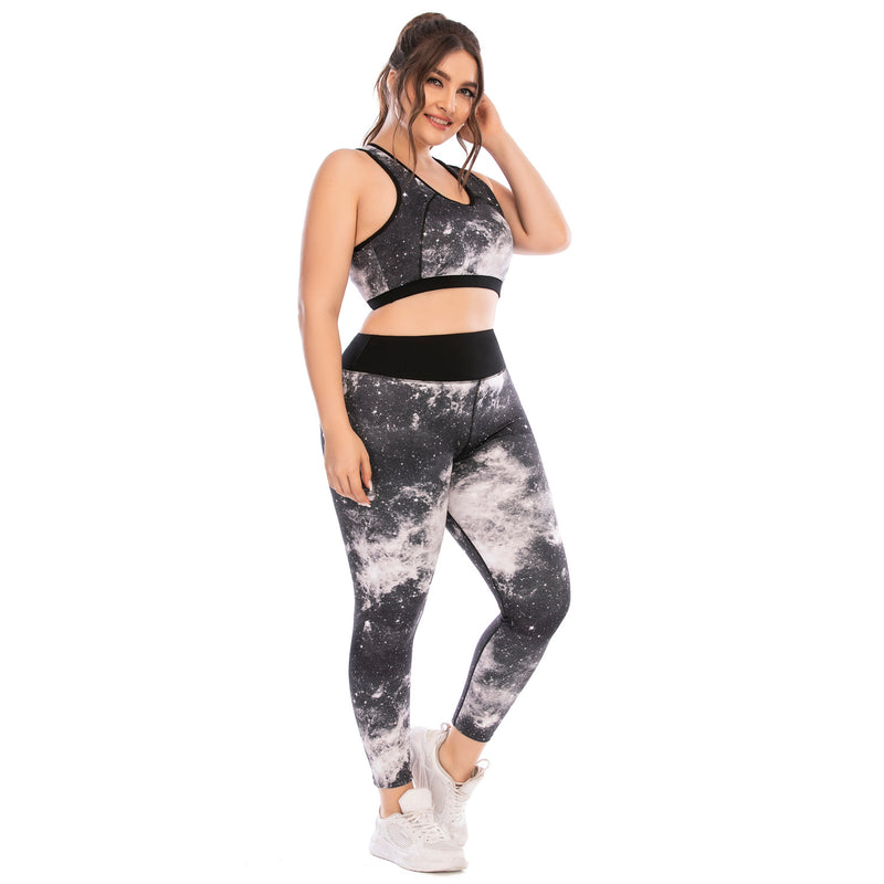 Workout Clothes Suit Plus Size Sports Bra - WOMONA.COM