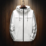 White Casual Hooded Jacket - WOMONA.COM