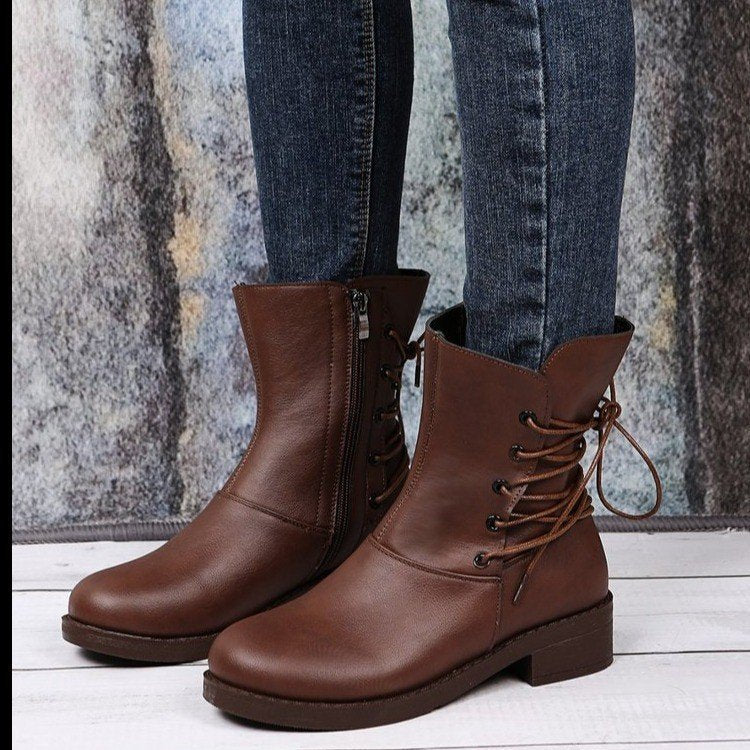 Thick Heel Martin Boots - WOMONA.COM