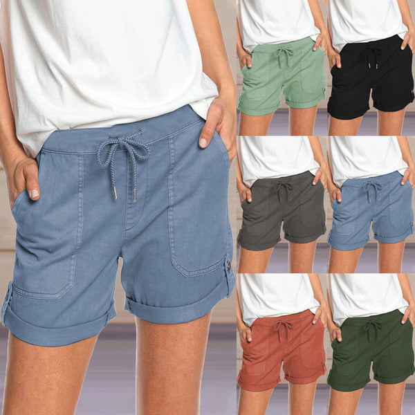 Casual Lace-up Shorts - WOMONA.COM