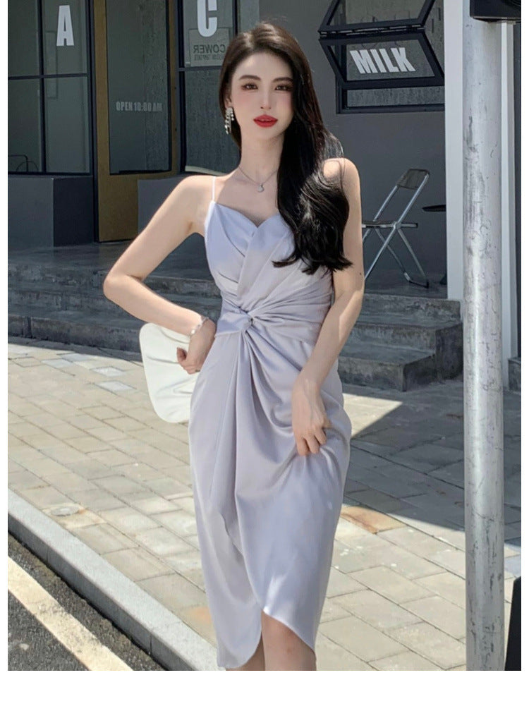 Slim Fit Fashion Slim Slip Dress - WOMONA.COM