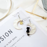 Moon cat earrings - WOMONA.COM