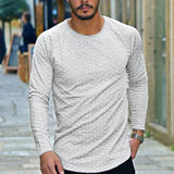 Polka Dot Slim Long Sleeve T-shirt Men - WOMONA.COM