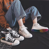 High-top canvas sneakers - WOMONA.COM