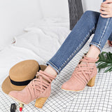 Thick Heel Hollow Short Boots - WOMONA.COM