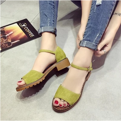 One-button buckle sandals - WOMONA.COM