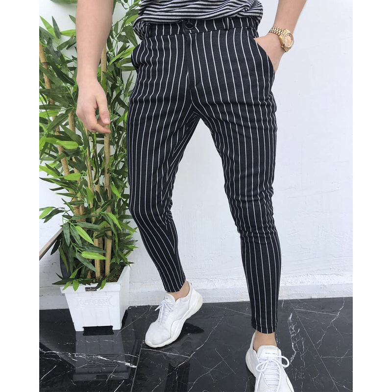 Striped men's casual pants - WOMONA.COM