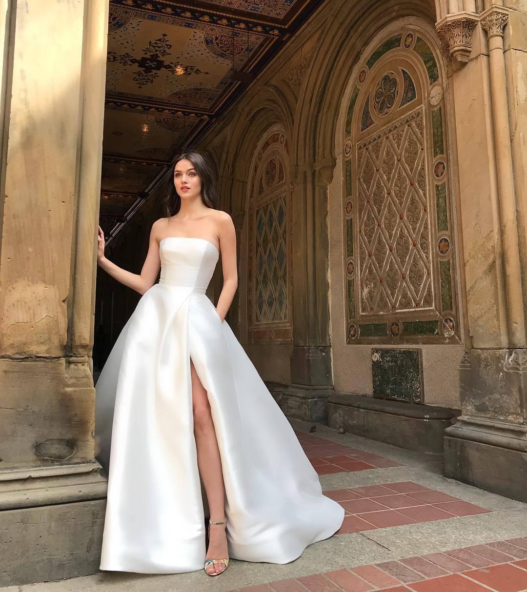 temperament white dress - WOMONA.COM