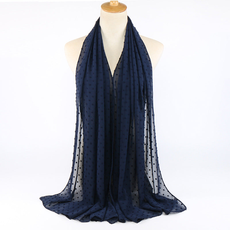 Chiffon folk style ball scarf - WOMONA.COM