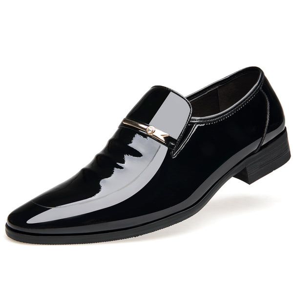 Formal bright leather invisible increase men's shoes - WOMONA.COM