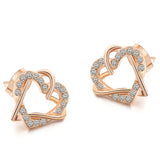 Rose Gold Color Stud Earrings - WOMONA.COM