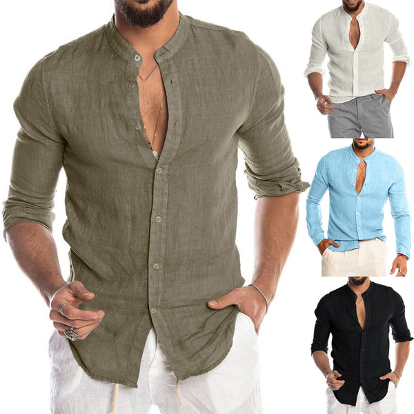 Cardigan long sleeve shirt men - WOMONA.COM