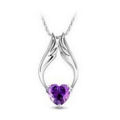 Heart Crystal Necklace Pendant - WOMONA.COM