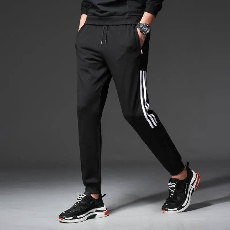 Three-bar cotton sweatpants - WOMONA.COM