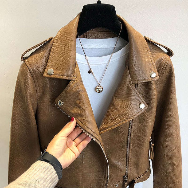 Leather Jacket Spring And Autumn - WOMONA.COM