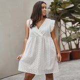 Summer plus size cutout dress - WOMONA.COM