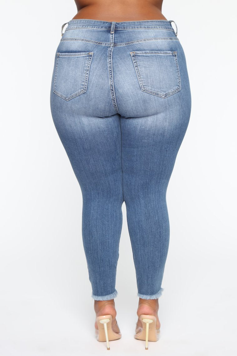 Stretch Ripped Women Plus Size Jeans - WOMONA.COM