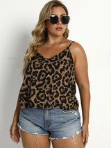 Plus Size Leopard Print Summer Shirt - WOMONA.COM