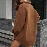 Long-sleeved Woolen Coat - WOMONA.COM