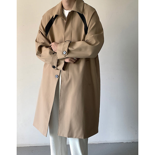 Men's Mid-Length Trench Coat - WOMONA.COM