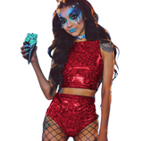 Queen Festival holographic crop top women - WOMONA.COM