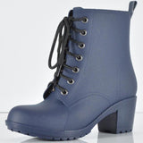 High-heeled Martin Rain Boots - WOMONA.COM