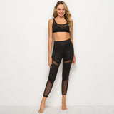 mesh splicing trousers - WOMONA.COM