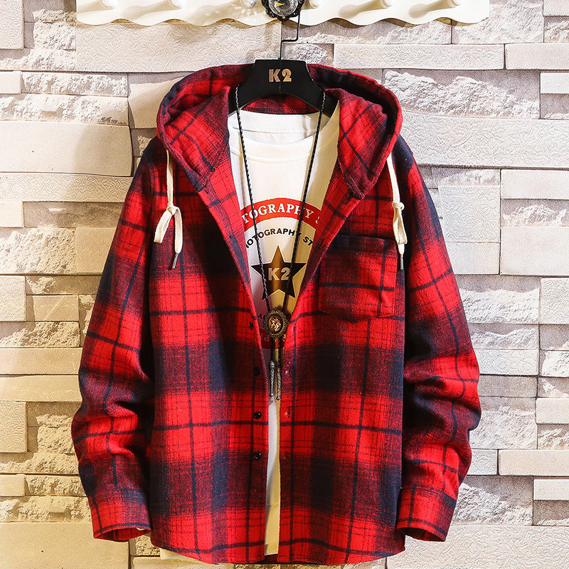 New Arrived Plaid Hoodie Sweatshirt Men - WOMONA.COM