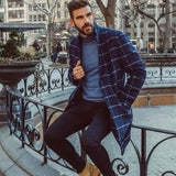 Men's plaid trench coat - WOMONA.COM