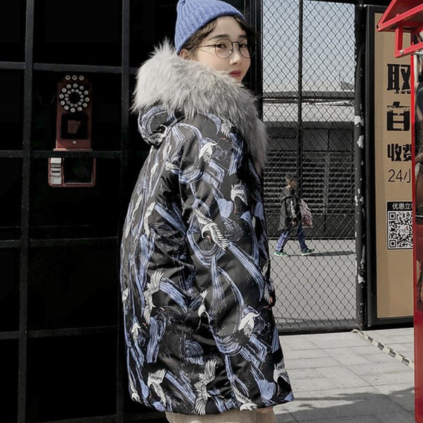 Thick printed cotton coat Men & Women - WOMONA.COM