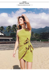 Irregular bows, beach dresses. - WOMONA.COM