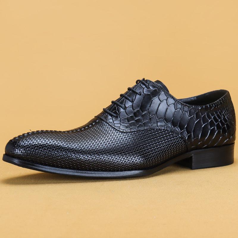 Leather Men's Top Layer Cowhide Formal Business Shoes - WOMONA.COM